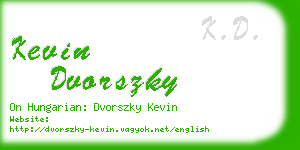 kevin dvorszky business card